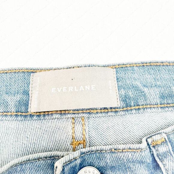 Everlane Light Wash Denim Jeans Mom Fit Zip Fly Size 28 Ankle - Picture 6 of 9